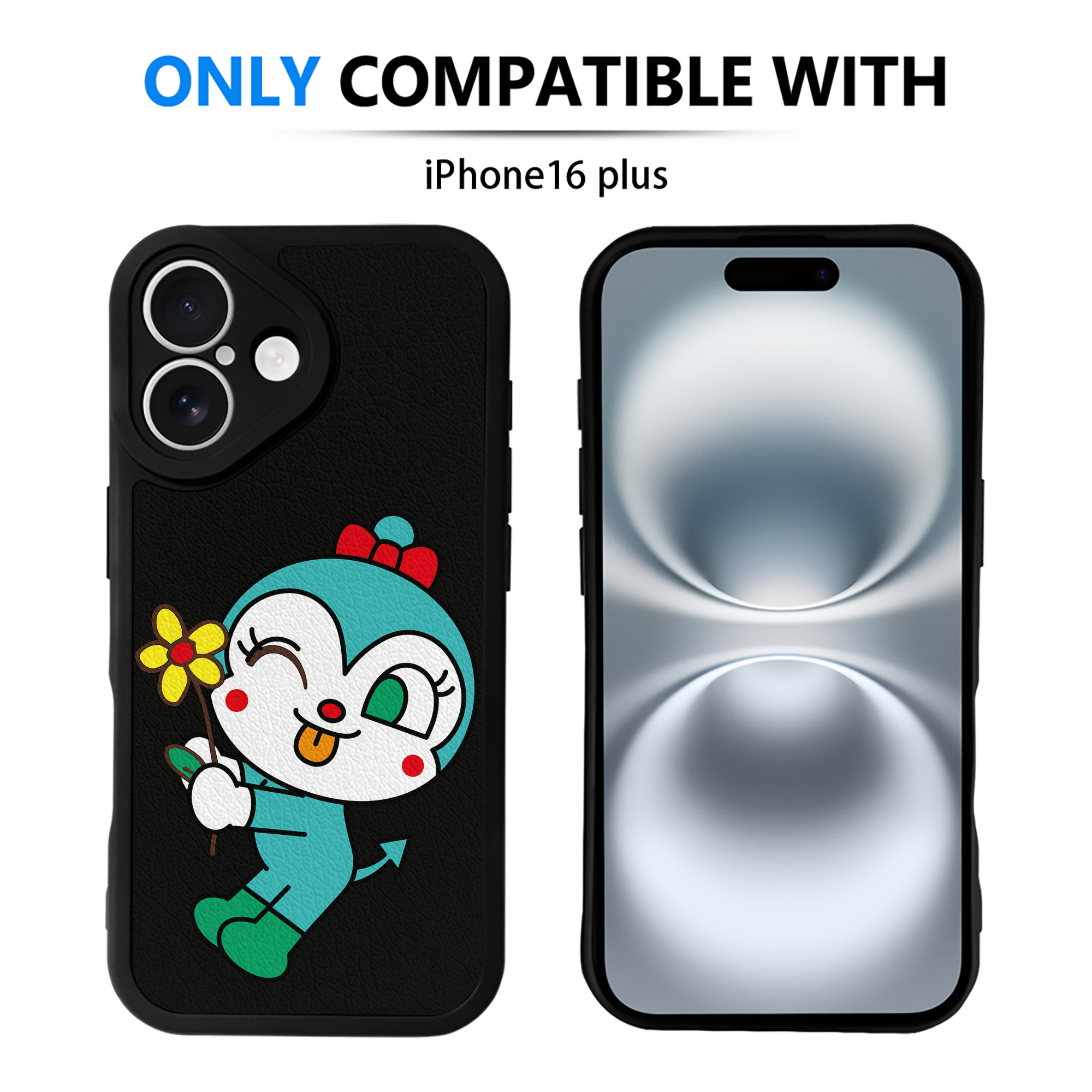 （画像用） アンパンマン Anpanman 【iPhone 16シリーズ対応】シリコンスマホケース（レザー調） 材質：シリコン